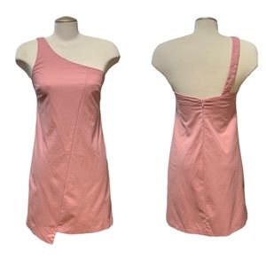 Zara Pink One Shoulder Asymmetrical Mini Dress Size Small
